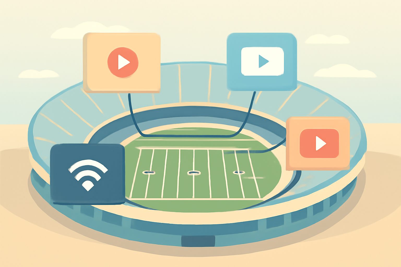 How to Watch College Football Without Cable — Sports Streaming illustration